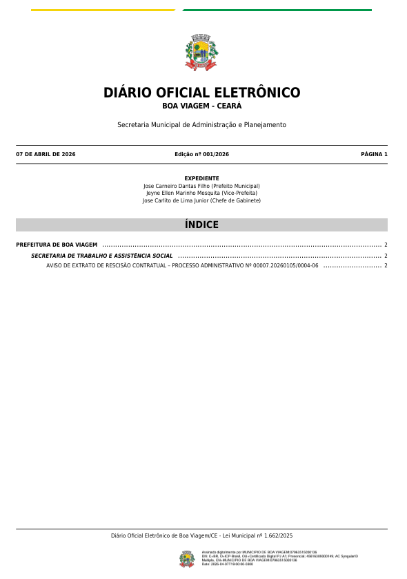 Edição do Diário Oficial