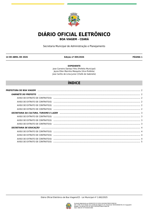 Edição do Diário Oficial